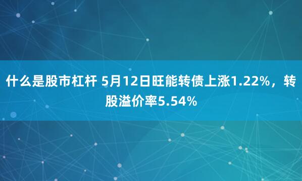 什么是股市杠杆 5月12日旺能转债上涨1.22%，转股溢价率5.54%