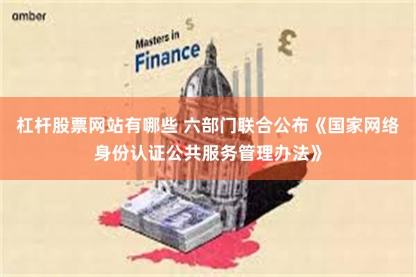 杠杆股票网站有哪些 六部门联合公布《国家网络身份认证公共服务管理办法》