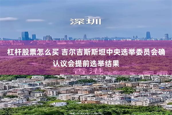 杠杆股票怎么买 吉尔吉斯斯坦中央选举委员会确认议会提前选举结果